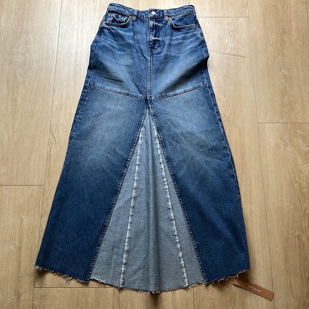 NEW! Reformation Tazz Maxi Denim Skirt, SIZE 23 US 0779 - Picture 4 of 7